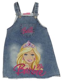 Modré lehké riflové laclové šaty s potiskem - Barbie 