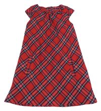 Červeno-tmavomodro-bílé kostkované šaty s mašlí  H&M