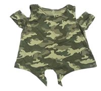 Khaki army crop tričko 