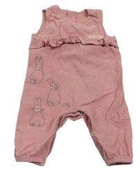 Světlerůžové manšestrové laclové kalhoty Peter Rabbit Tu