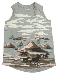 Šedý top s koníky Carhartt