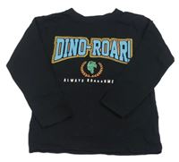 Černé triko s dinosaurem a nápisem 