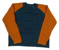 Petrolejovo-skořicový lehký svetr Shein 