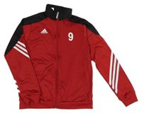 Červeno-černá sportovní propínací mikina Adidas