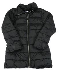 Černý šusťákový prošívaný zimní kabát H&M