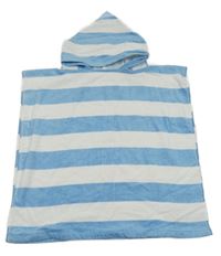 Modro-bílé froté osuškové pončo s kapucí Beach club