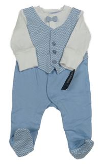 Nové - Světlemodro-bílý slavnostní overal Dunnes