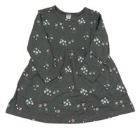 Šedé bavlněné šaty s kytičkami Dopodopo