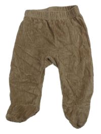 Hnědé sametové žebrované polodupky Gemo 