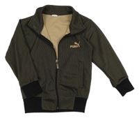 Černo-béžová vzorovaná propínací mikina s logem Puma 