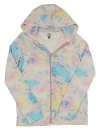 Barevná batikovaná propínací mikina s kapucí F&F