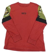 Červeno-army triko s nápisem Next