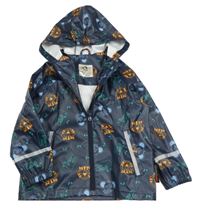 Tmavomodrá nepromokavá bunda se zvířátky a kapucí Lupilu