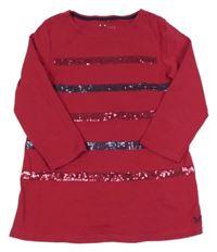 Tmavorůžová tunika s flitrovými pruhy CCC 