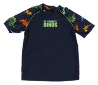 Tmavomodré UV tričko s dinosaury Topolino