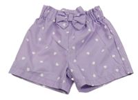 Lila kraťasy s puntíky a mašlí Shein