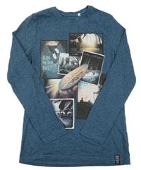 Modré melírované triko se skaty zn.C&A