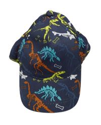 Nové - Tmavomodrá plátěná kšiltovka s dinosaury 