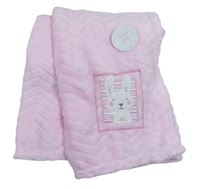 Světlerůžová vzorovaná plyšová deka se zajíčkem BABY BLANKET