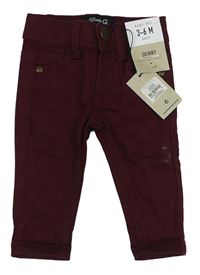 Tmavovínové skinny rifle Denim Co.