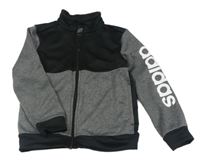 Černo-šedá melírovaná propínací sportovní mikina Adidas