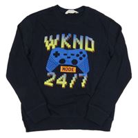 Tmavomodrá mikina s ovladačem H&M
