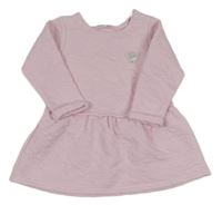 Světlerůžové teplákové vyteplené šaty se srdíčky a korunkou Ergee