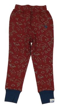 Vínovo-tmavomodré pyžamové kalhoty s planetami muddy puddles                    