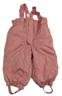 Starorůžové šusťákové zimní oteplovačky s kšandami H&M