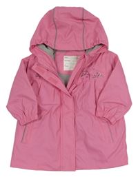 Růžový nepromokavý jarní kabát s kočičkami a kapucí X-MAIL