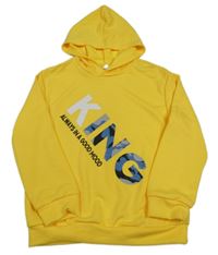 Žlutá mikina s nápisy a kapucí SHEIN