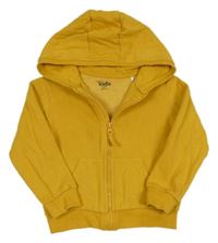 Hořčicová propínací mikina s kapucí M&Co