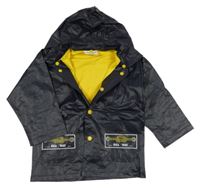 Tmavomodrá pláštěnka s uzly a lodičkami a odepínací kapucí