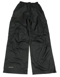 Nové - černé kostkované šusťákové nepromokavé funkční podšité kalhoty MOUNTAIN WAREHOUSE
