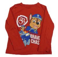 Červené triko s PAW PATROL - Chase C&A