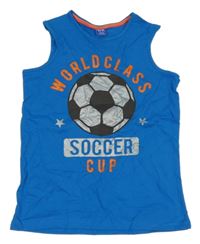 Modré tílko s míčem a nápisy Y.F.K.