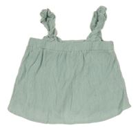 Mentolový mačkaný halenkový crop top H&M