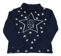 Tmavomodrý rolák s hvězdičkami a nápisy 