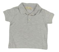 Světlešedé melírované polo tričko Zara