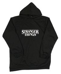 Černá mikina s nápisem a kapucí - Stranger Things