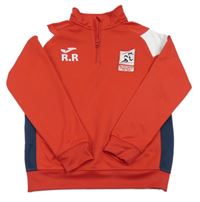 Červeno-bílo-tmavomodrá sportovní mikina s nášivkou Joma