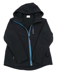 Černá softshellová bunda s nápisem a kapucí Yigga