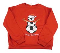 Červená mikina s fotbalovými míči Shein