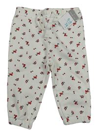 Nové - Bílé květované tepláky Primark