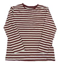 Vínovo-světlebéžové pruhované triko Primark