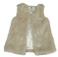 Béžová kožešinová podšitá vesta Yd.