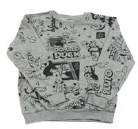 Šedá melírovaná mikina s Mickeym a přáteli Disney