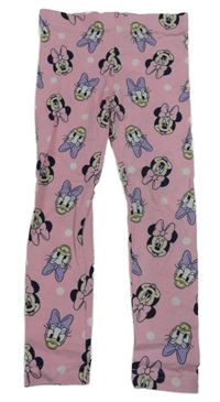 Růžové puntíkaté legíny s Minnie a Daisy Disney