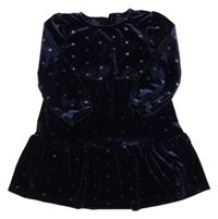 Tmavomodré sametové šaty s hvězdami Dunnes