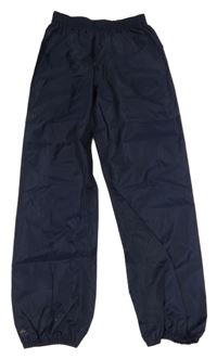 Tmavomodré šusťákové nepromokavé funkční kalhoty Decathlon